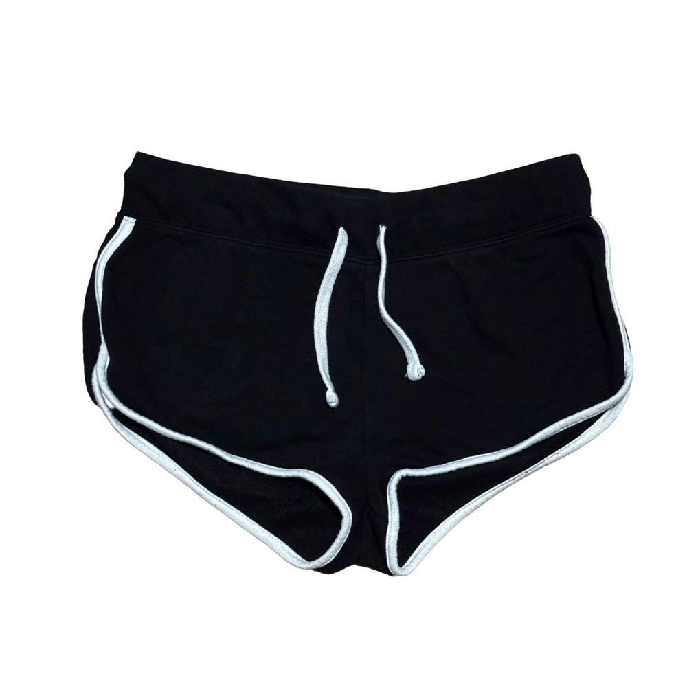H&M Black Athletic Drawstring Shorts with White Trim